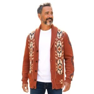 Lucky Brand Men’s Washed & Worn Southwestern Shawl Cardigan Sweater XXL NWT